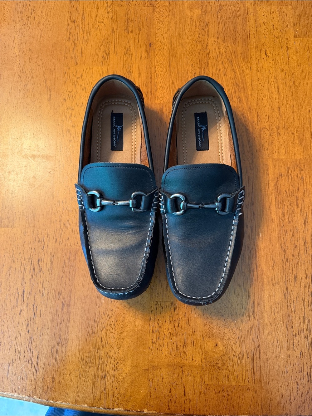 Marc Anthony Black Leather Bit-Style Loafers